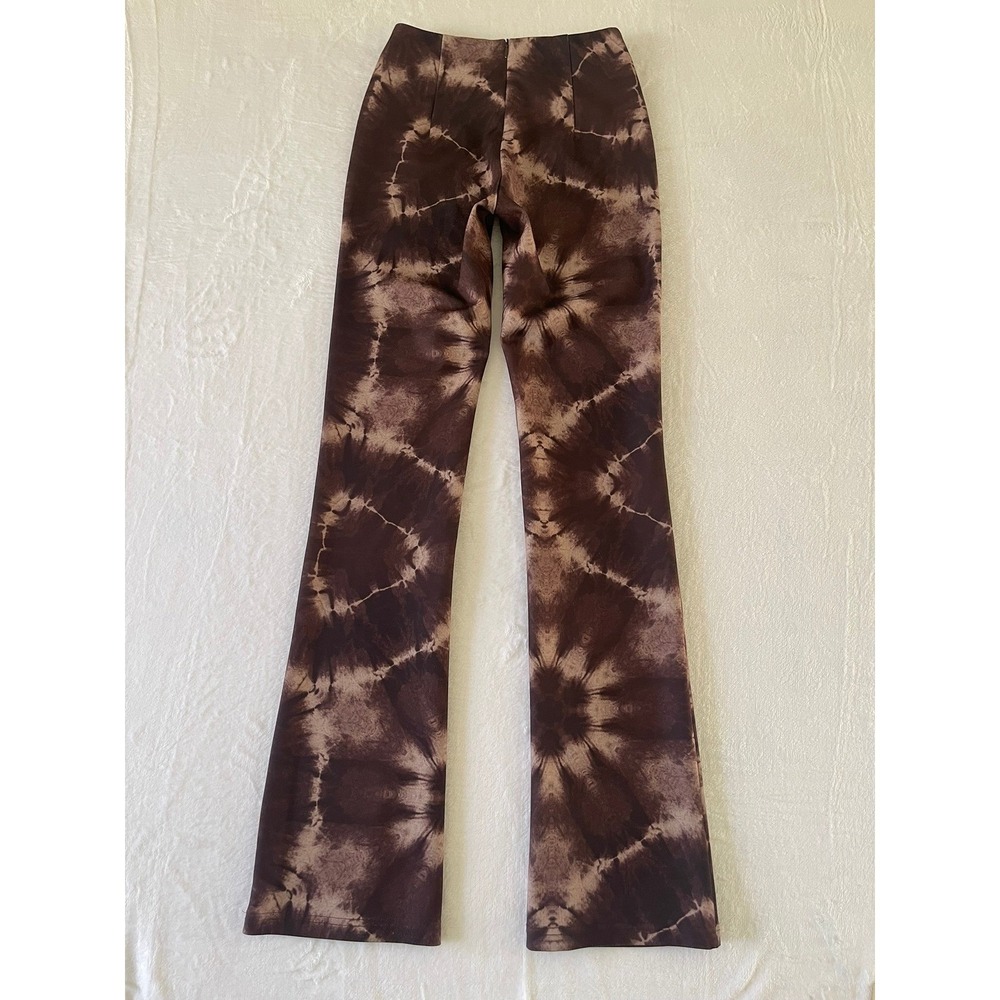I.AM.GIA Evie Brown Tie Dye V-Cut Flare Pants XXS High Waisted Y2K Streetwear - Picture 2 of 9